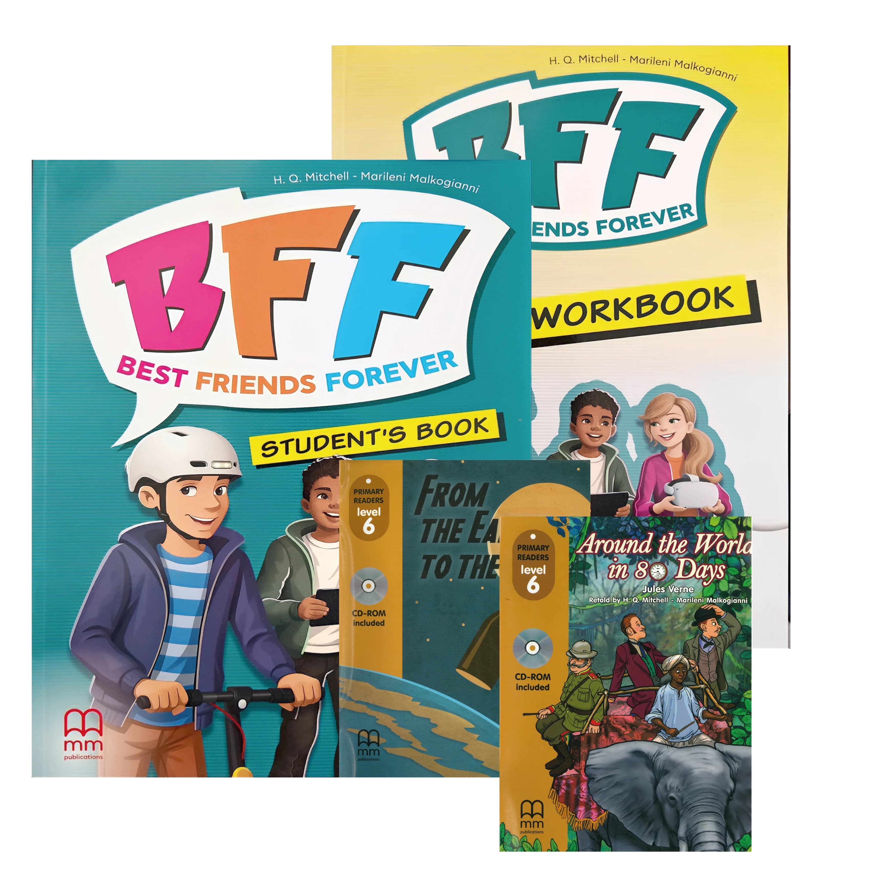 Pack BFF6 Student´s boock + BFF6 Workbook + From the earth to the moon + Around the world in 80 days